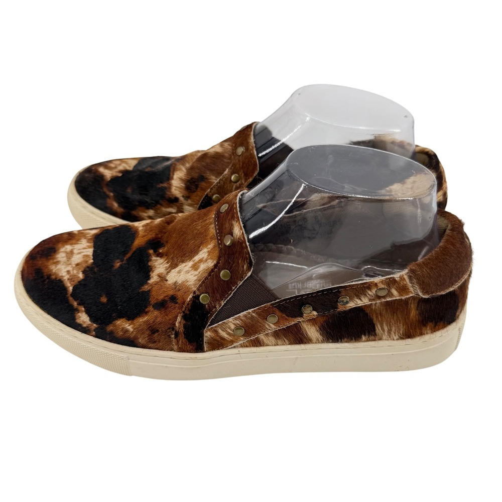 Boutique by Corkys Slip On Sneaker Womens 8 Cow Print Calf Hair Studded